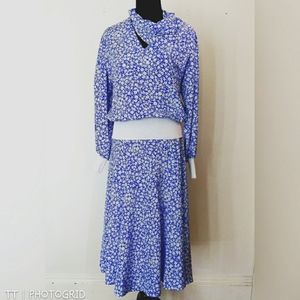 Vintage Castleberry Union Made floral print skirt set